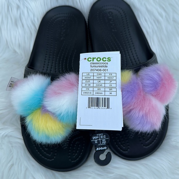 Crocs women classic slides sandals black size m/5 w/7 - Picture 8 of 8